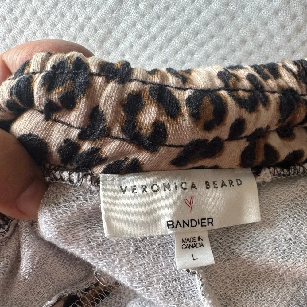 Veronica Beard Leopard Print Joggers with Red Trim - Picture 5 of 14